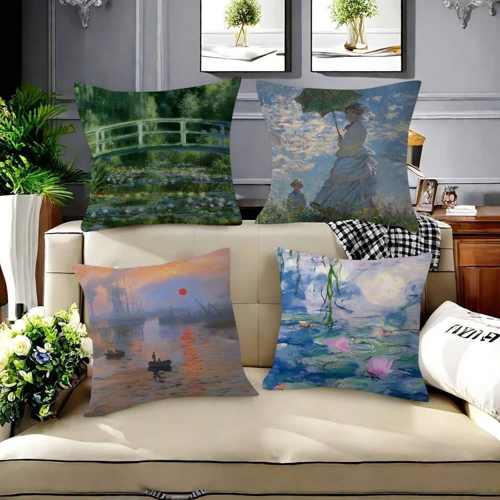 Sunrise Home Textiles & Apparel - Art Claude Monet Sunrise Pillow Anime