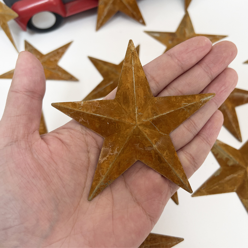 Vintage Home Textiles - 5-Pack Rustic Vintage Metal Large Stars