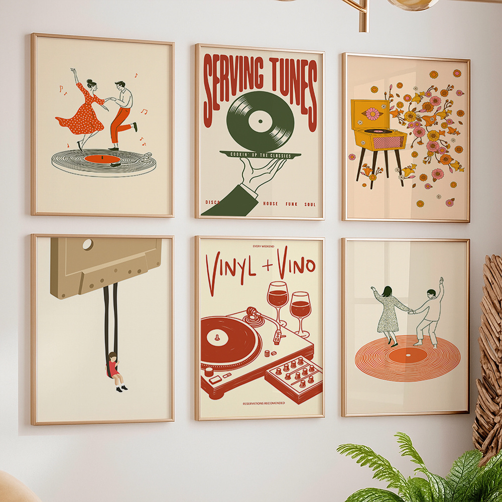1pc Vintage Music Canvas Poste - огляд і ціна Vintage Home Textiles
