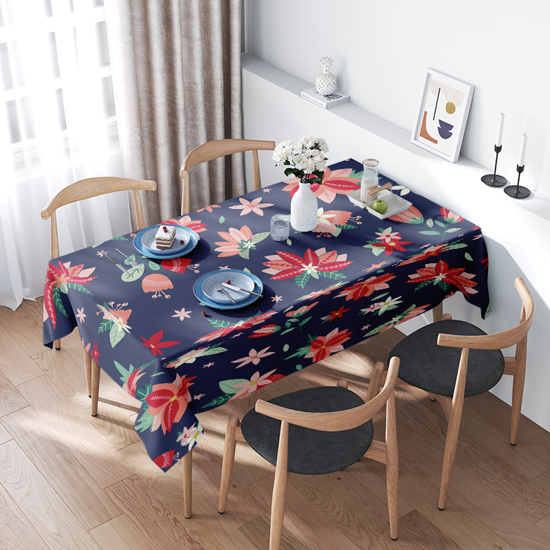 Blue Floral TableclothModern P - огляд і ціна Home Textiles Com
