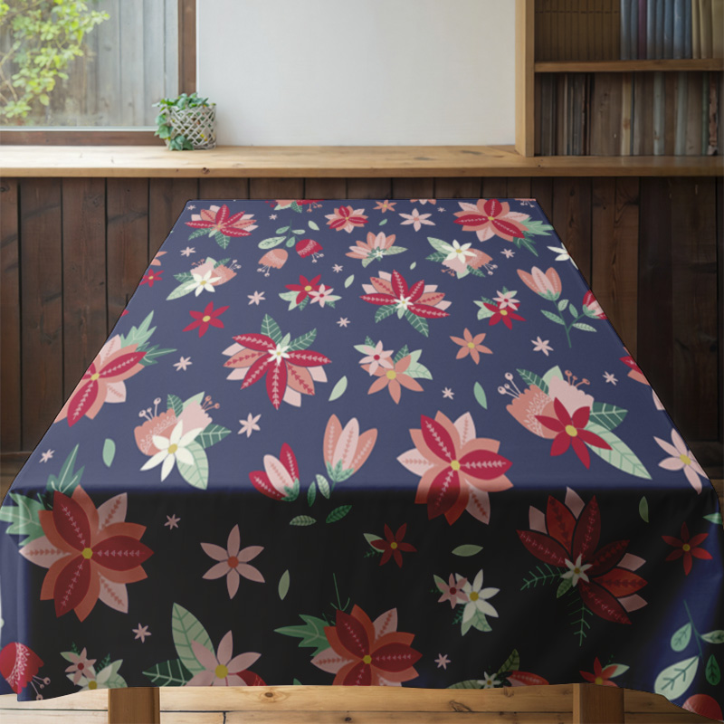Blue Floral TableclothModern P - огляд і ціна Home Textiles Com