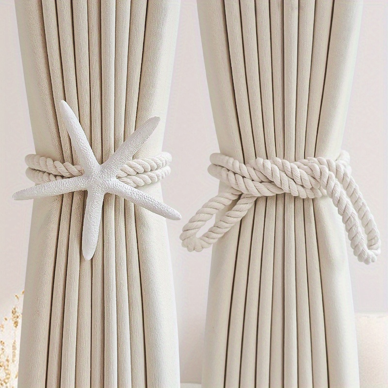 2PCS Natural Starfish Curtain  - огляд і ціна Home Textiles Curtains