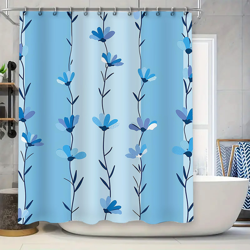 Blue Floral Shower Curtain, So - огляд і ціна Home Textiles Com