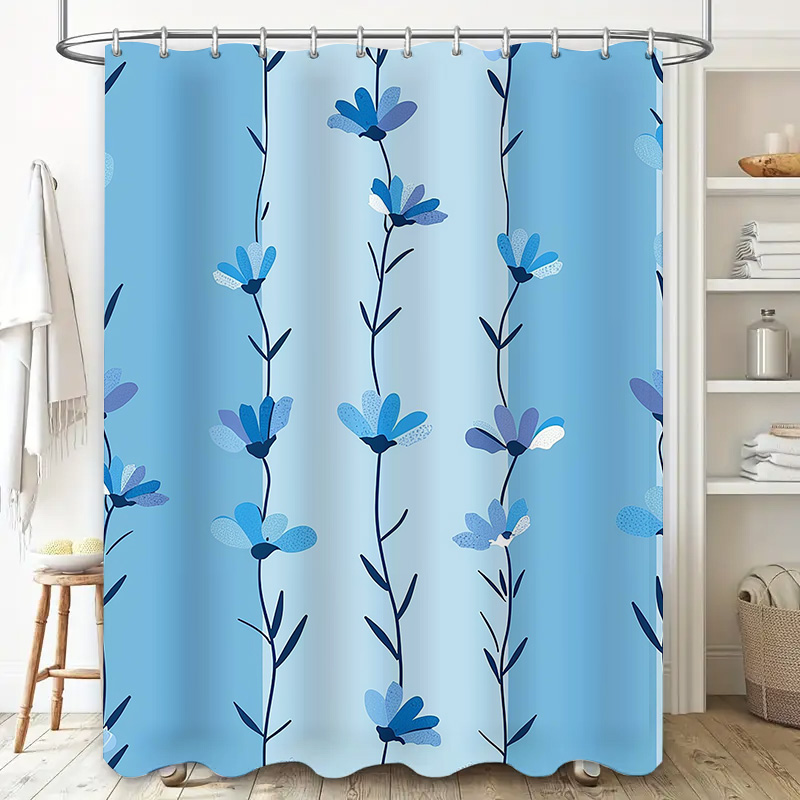 Blue Floral Shower Curtain, So - огляд і ціна Home Textiles Com