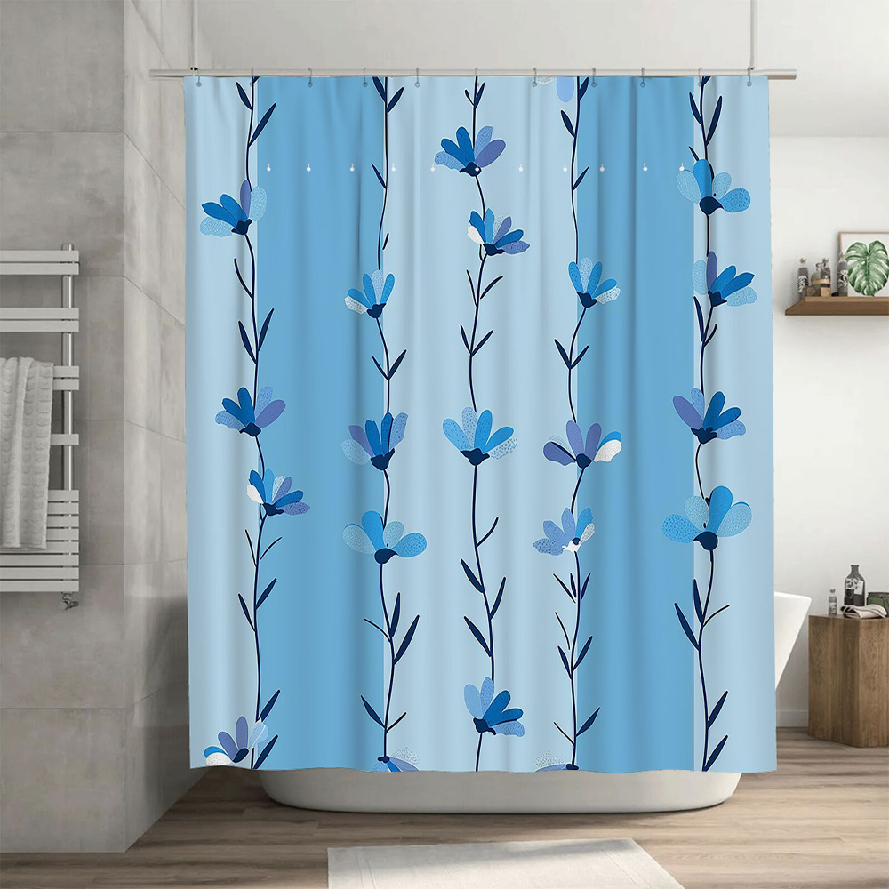 Blue Floral Shower Curtain, So - огляд і ціна Home Textiles Com