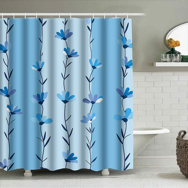 Blue Floral Shower Curtain, So - огляд і ціна Home Textiles Com