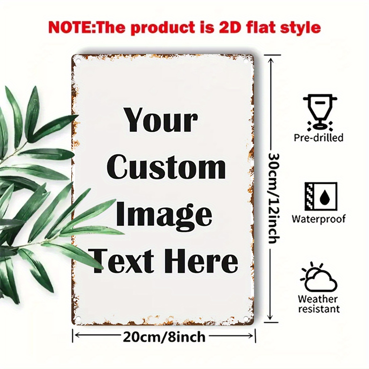 Custom Image/Text Metal Tin Si - огляд і ціна Vintage Home Textiles